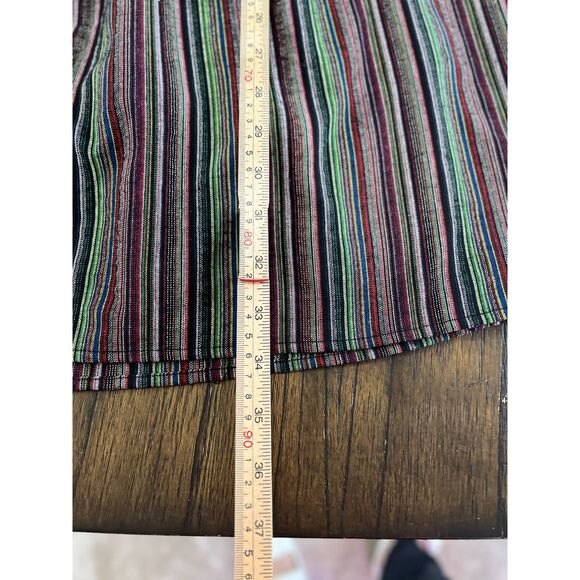 Savanna Jane Embroidered Boho Dress Black Multi Stripe Floral Size Small NWT - Picture 9 of 12